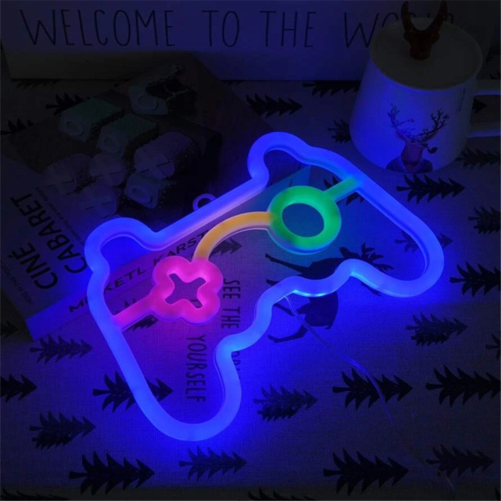 1PC USB LED-gameconsole neonlicht, gamecontroller-nachtlampje, geschikt voor gamekamers, feesten en wanddecoratie