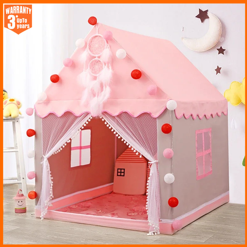 Crianças jogar tenda princesa castelo casa quarto da criança dos desenhos animados interior ao ar livre playhouse dobrável decoração tenda brinquedo presente de natal meninas