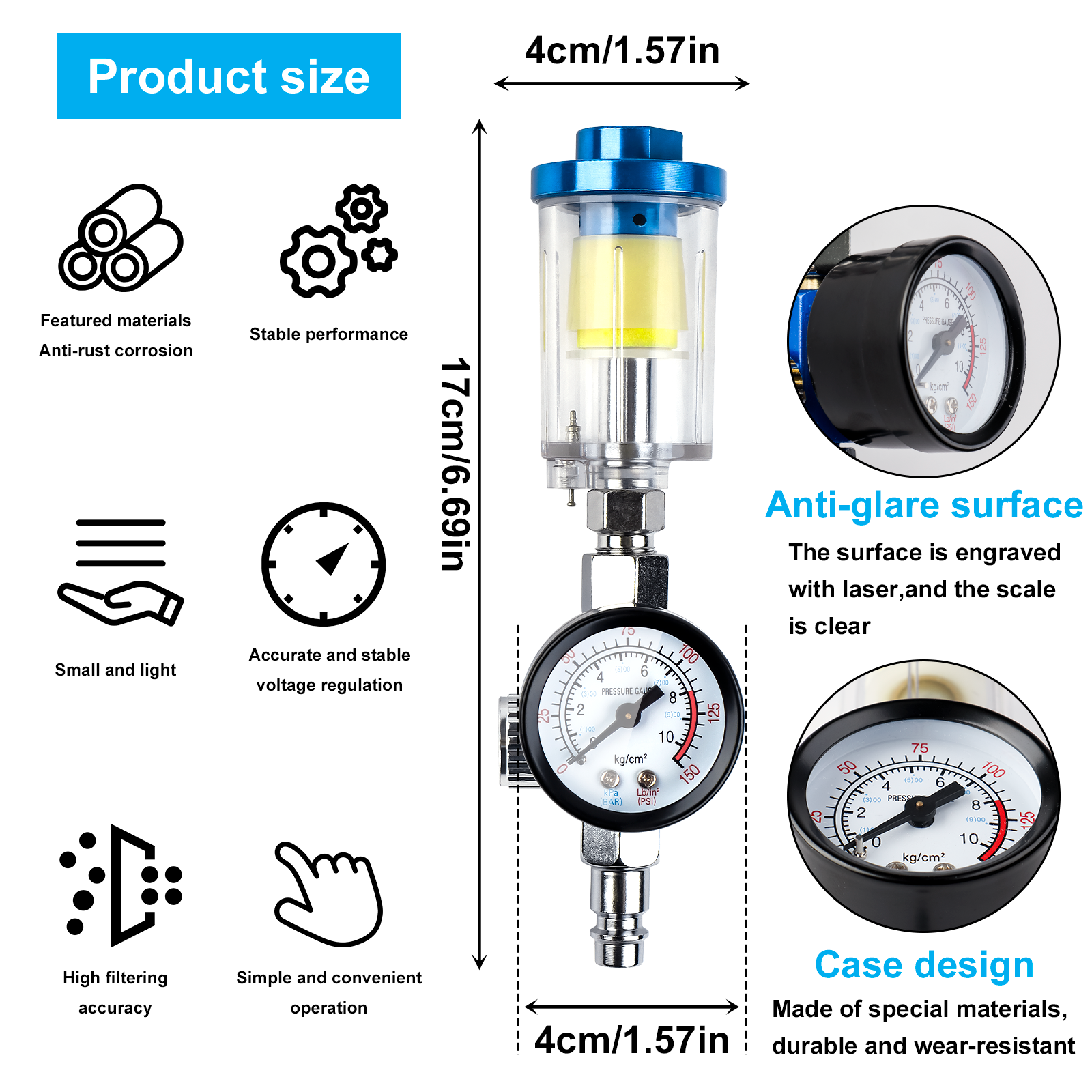 1.4/1.7/2.0/2.5mm HVLP Professional  Spray Gun Nozzle Gravity Airbrush For Car Painting Home Portable Pneumatic Tools