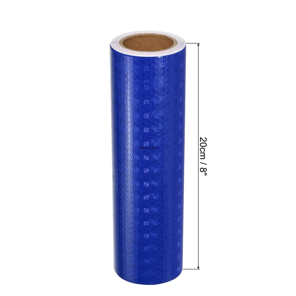 2.5cm/5cm/10cm/20cm*5M 방수 반사 테이프 파란색 접착제 높은 가시성 경고 안전 반사판 눈에 띄는 자동차 스티커