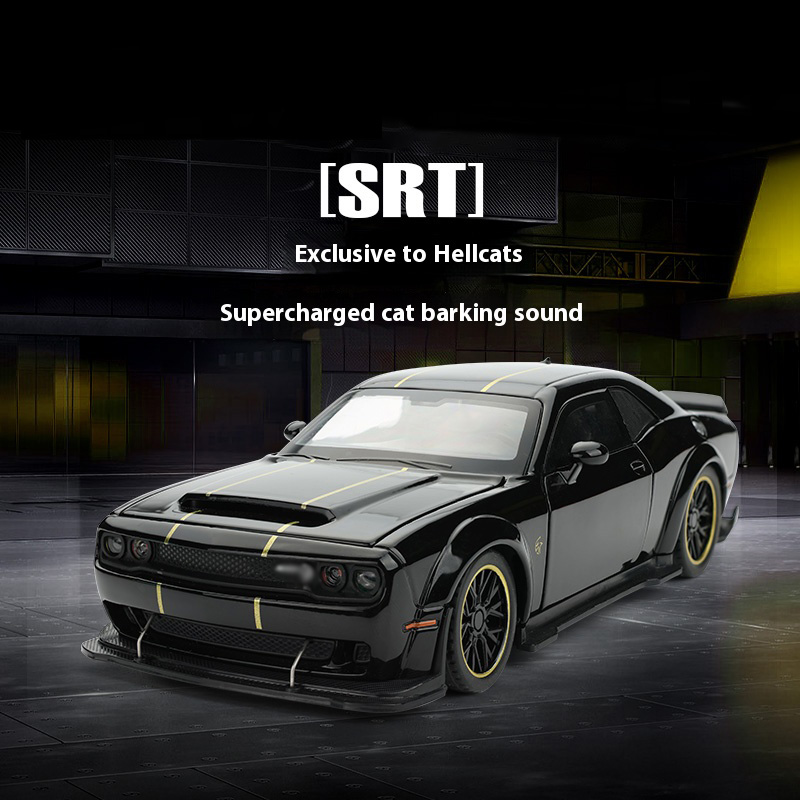 Coole Hellcat legering auto, hoogwaardig legering autospeelgoed, prachtige decoraties, prachtige desktopornamenten, kerstcadeaus