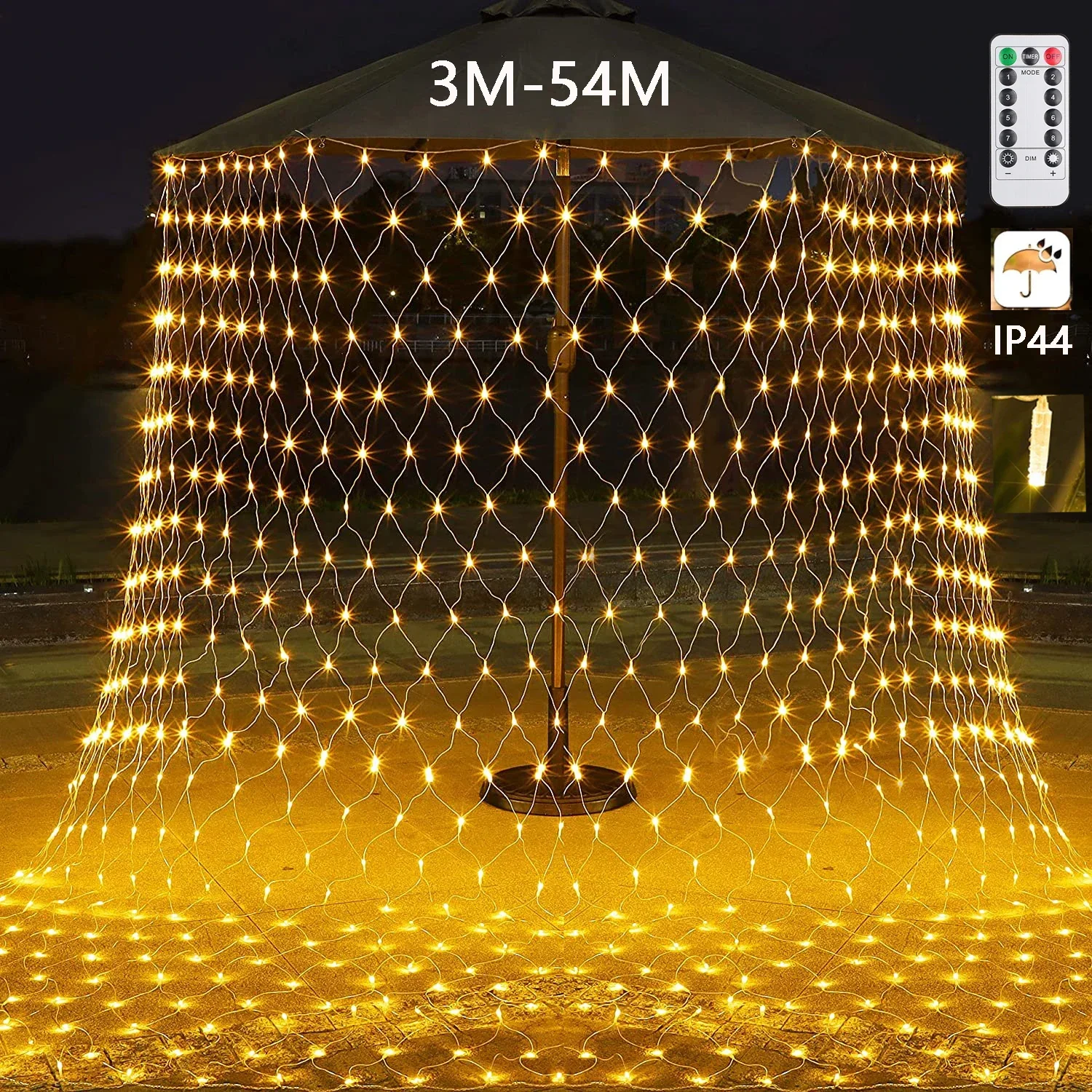 3M-54M LED zewnętrzna sieć rybacka świąteczne lampki świąteczne girlanda ogrodowa uliczna girlanda kurtyna drzewo ślubne dekoracja na ramadan 2023