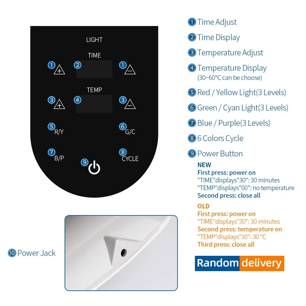 Foreverlily LED Trị Liệu Bằng Ánh Sáng Trang Thiết Bị Làm Đẹp 7 Màu Đèn LED Photon Làm Nóng Trị Liệu Mặt Nạ Dưỡng Da Săn Chắc Điểm Mụn Loại Bỏ Thiết Bị