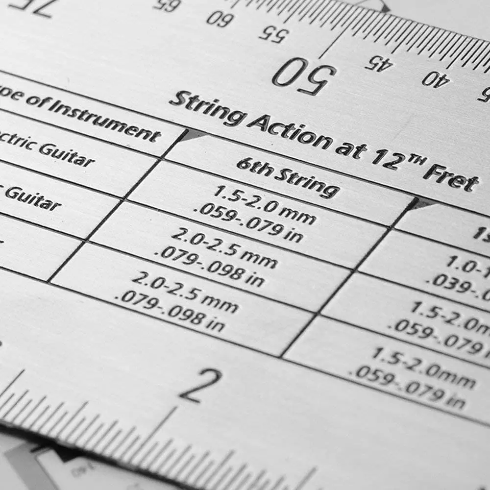 Miwayer String Action Ruler Gauge, Luthier 용 기타 수리 도구, 기타, 우쿨렐레,베이스, 밴조, 만돌린에 적합