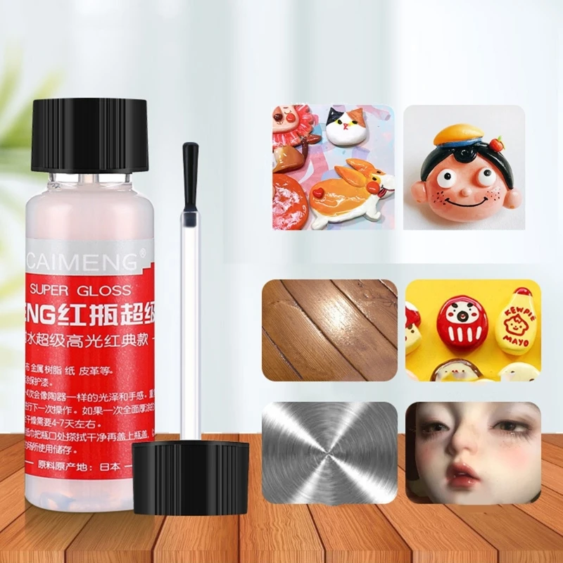 High Gloss Finish Coating for Stone Clay Resin Wood 0.67oz Waterproof Gloss Protective Topcoat Matte Finish Coating