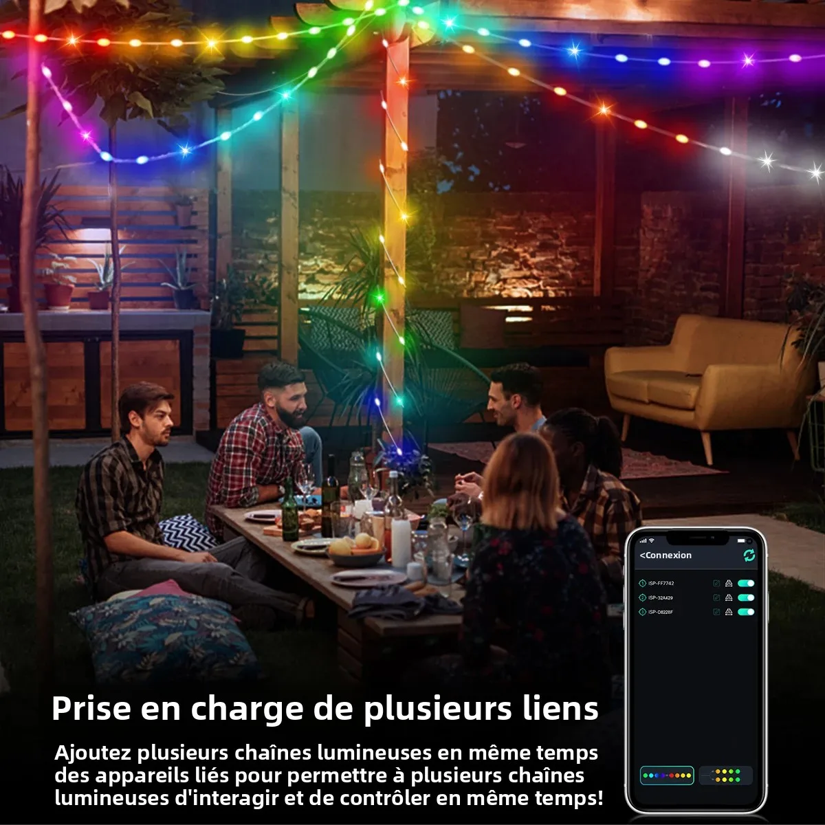 20M 10M 5M LED Festival lumières fée chaîne lumière intelligente Bluetooth adressable rideaux lumières guirlande feston maison fête décor