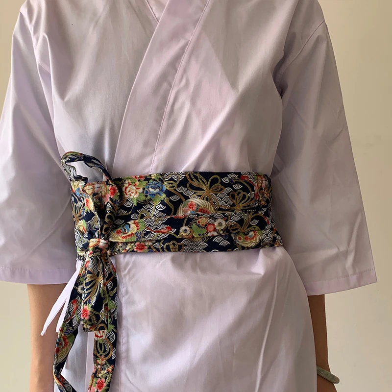 สไตล์ญี่ปุ่น Girdle ซูชิจีนร้านอาหาร Waiter Chef เข็มขัดเอว Retro Kimono Corset เอว Obi ชุด Sash สายรัด Hanfu เข็มขัด