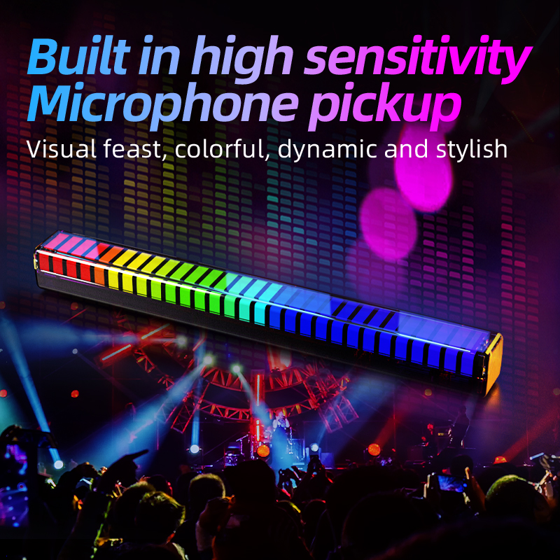D Pickup Lichter Sound Control Farbe Rhythmus Umgebungs Lampe Wiederaufladbare Pickup Rhythmus Licht Musik Auto Hause Musik USB Umgebungs Licht
