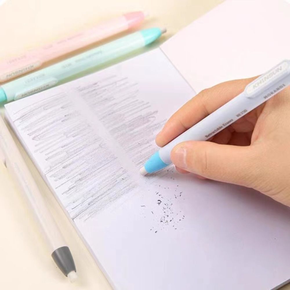 High Quality Replaceable Core Pencil Erasers Press Type Retractable Pencil Rubber Retractable Eraser Student