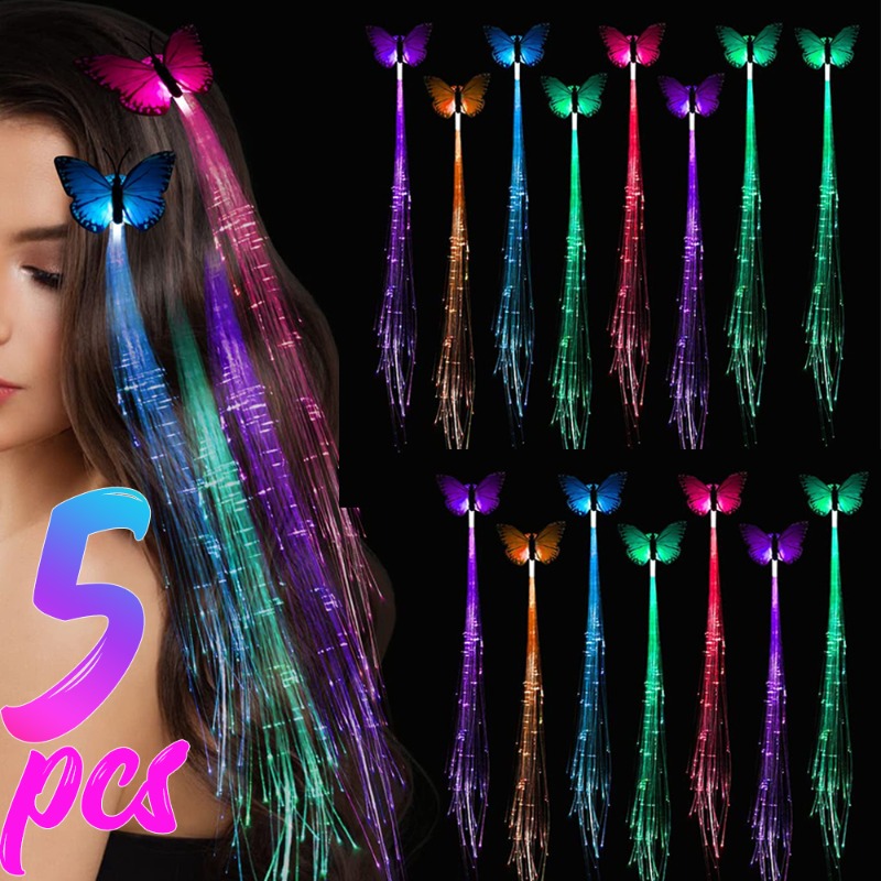 LED Party Leuchten Fiber Optic Haarspangen Clip Haarnadel Seide Flash Zöpfe Leuchtende Haare Lichter Geburtstag Geschenk Hochzeit Karneval