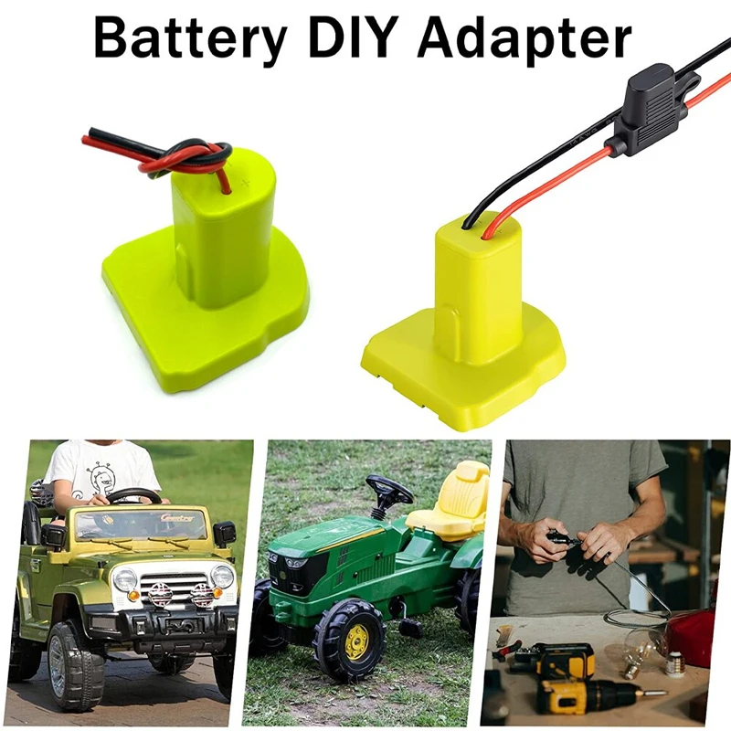 Power Wheel Adapter for Ryobi 18V Battery with Fuse DIY Battery Adapter Power Connector for Ryobi 18V Nimh/Nicd/Li-ion Battery