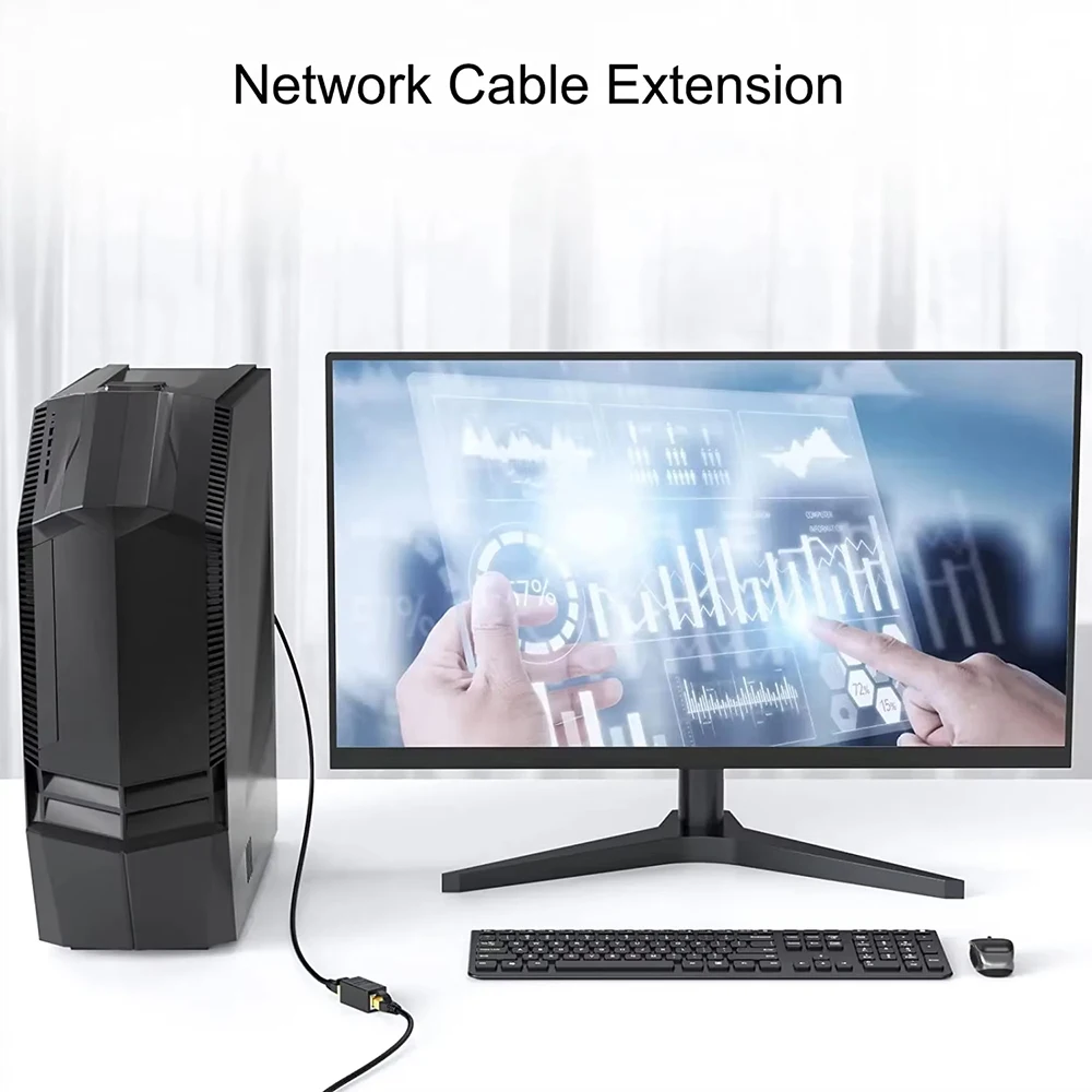 Kebidumei RJ45 Acoplador Extensor de cabo de rede 1000Mbps CAT5 CAT6 Extensor de cabo Ethernet Ethernet LAN Adaptador de conector divisor