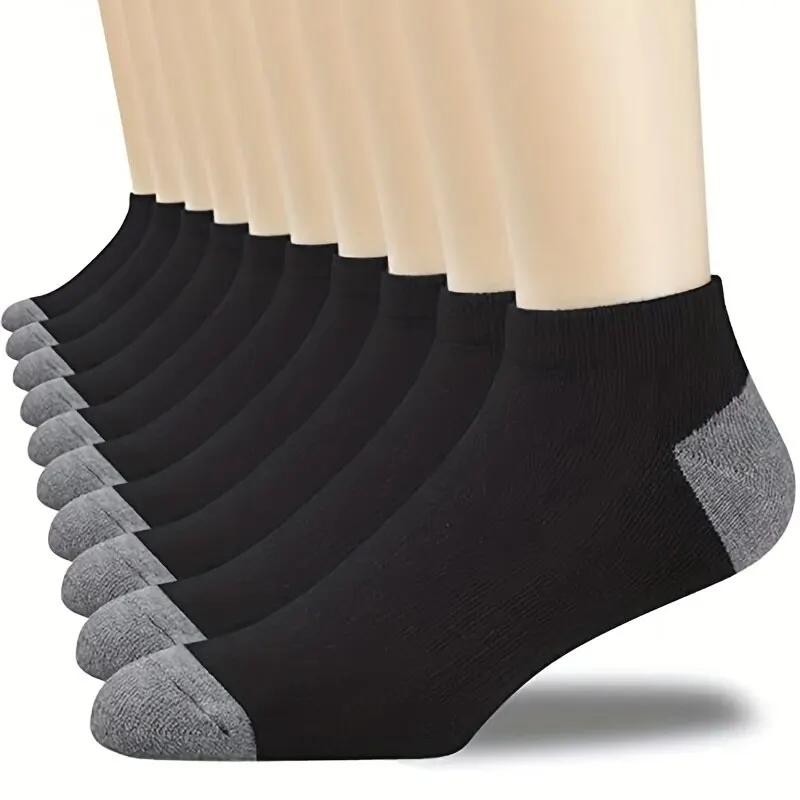 10 pares de calcetines cómodos transpirables de algodón a la moda para hombre, calcetines de verano para hombre