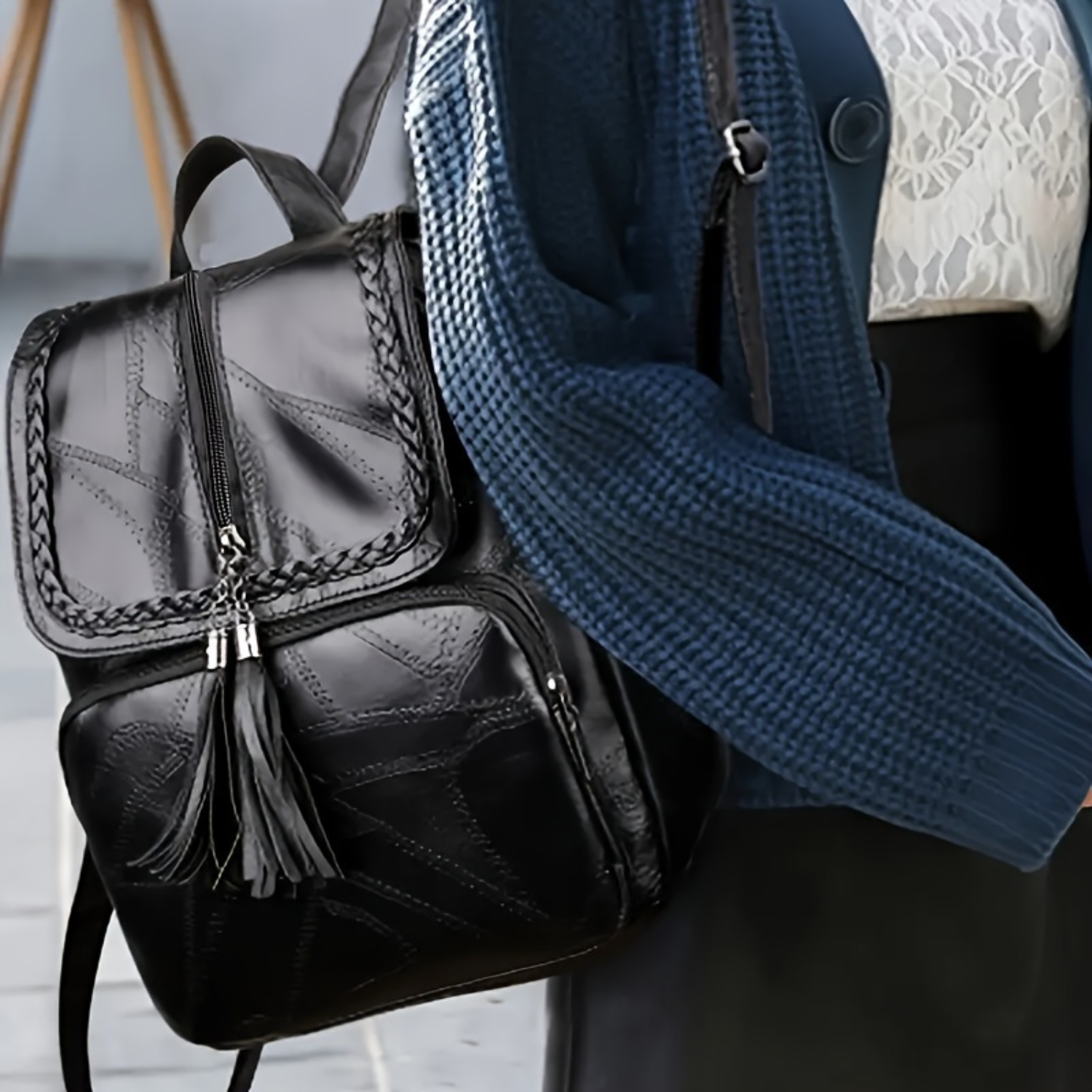 Mochila elegante de couro PU: PU macio e durável, bolsa versátil para estudantes e viagens, escolha de presente ideal.