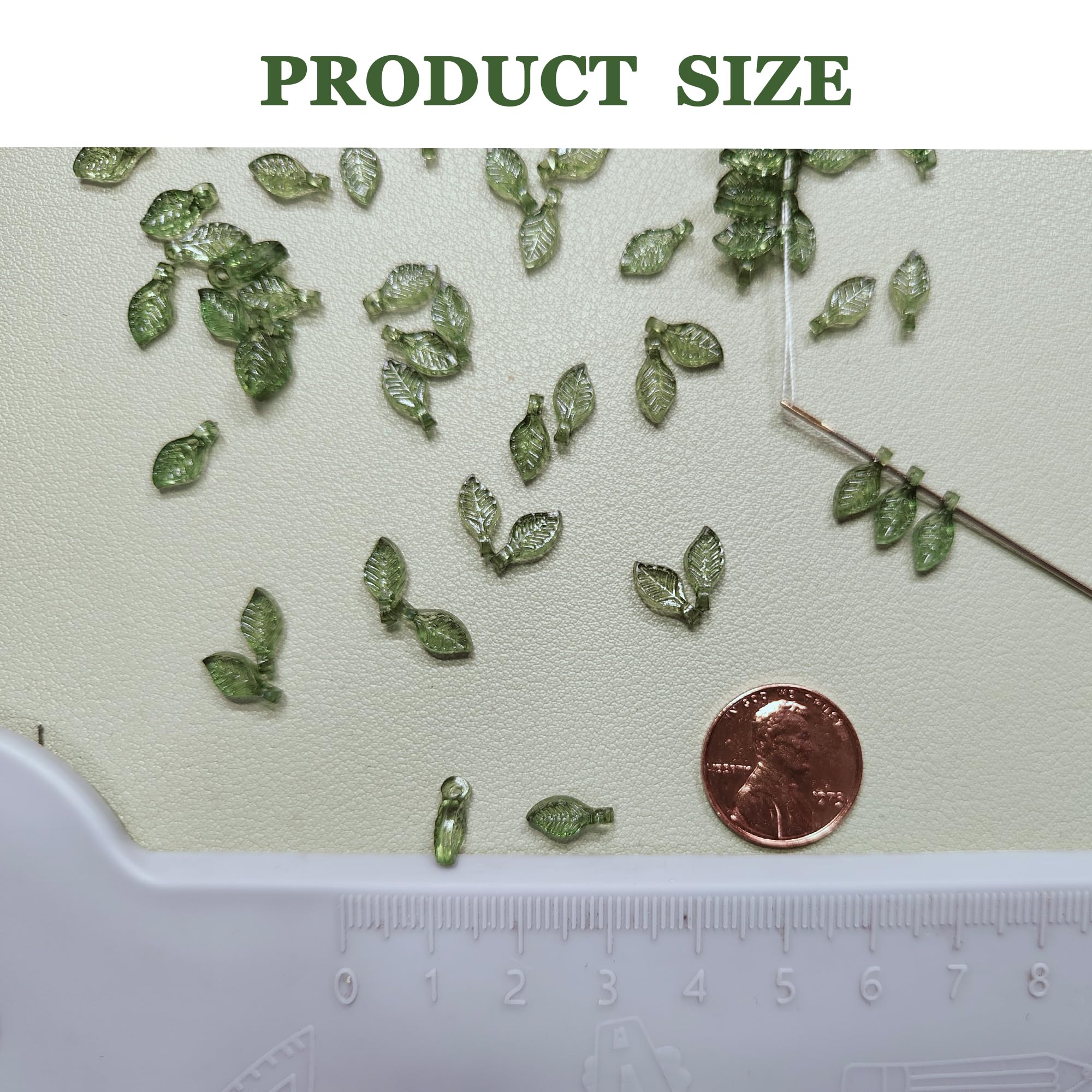 Groene bladbedels voor doe-het-zelf-sieraden – acryl transparante kralen voor knutselen, op de natuur geïnspireerde hangers voor oorbellen, armbanden