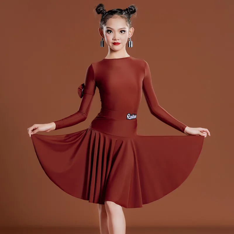 Viele Farben Kinder National Standard Ballroom Dance Kleid Mädchen Wettbewerb Latin Dance Kleid Kinder Performance Kostüm