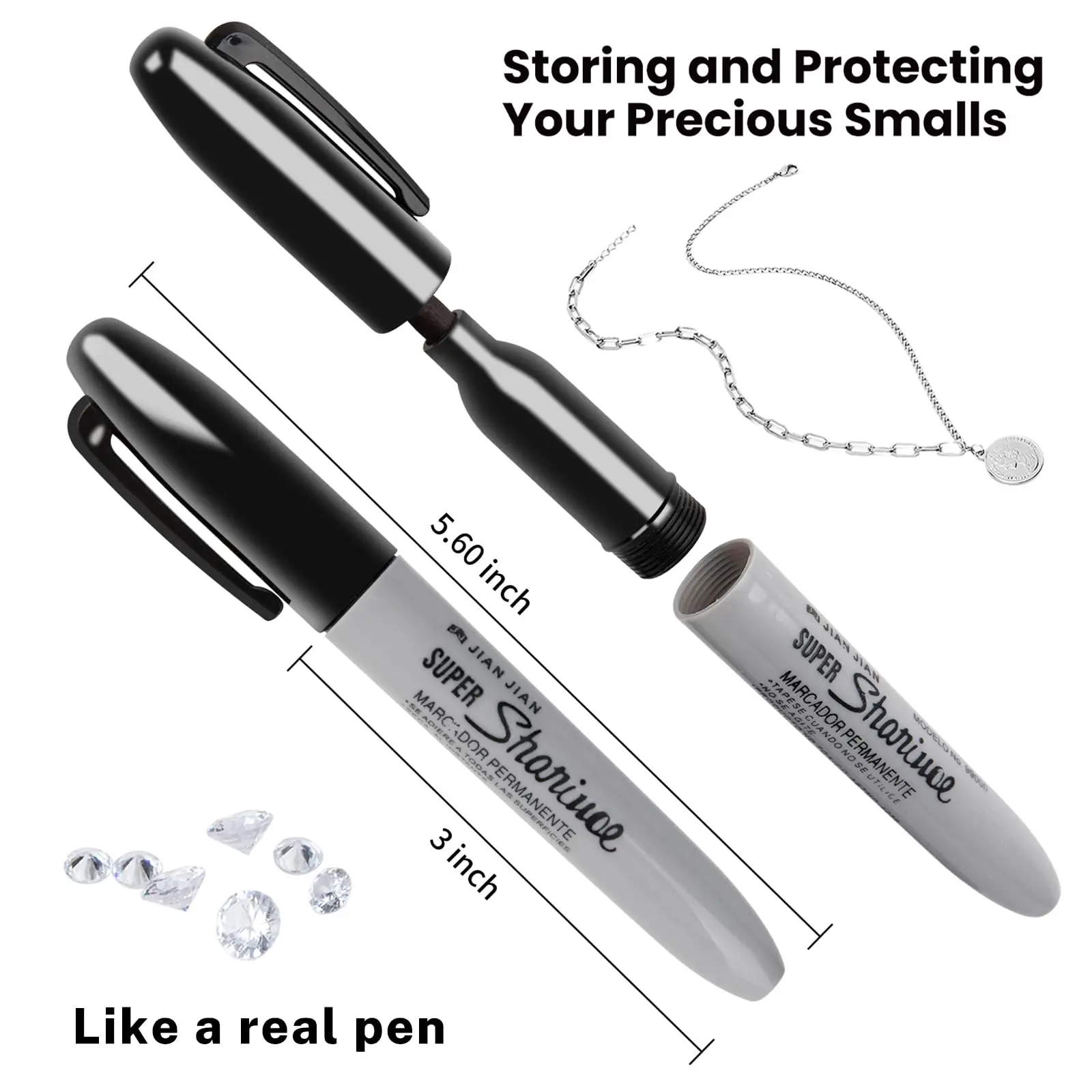Stylo marqueur de détournement Durable et sûr, stockage caché discret pour les petits objets de valeur, cadeau parfait et amusant pour la décoration de la maison et du dortoir