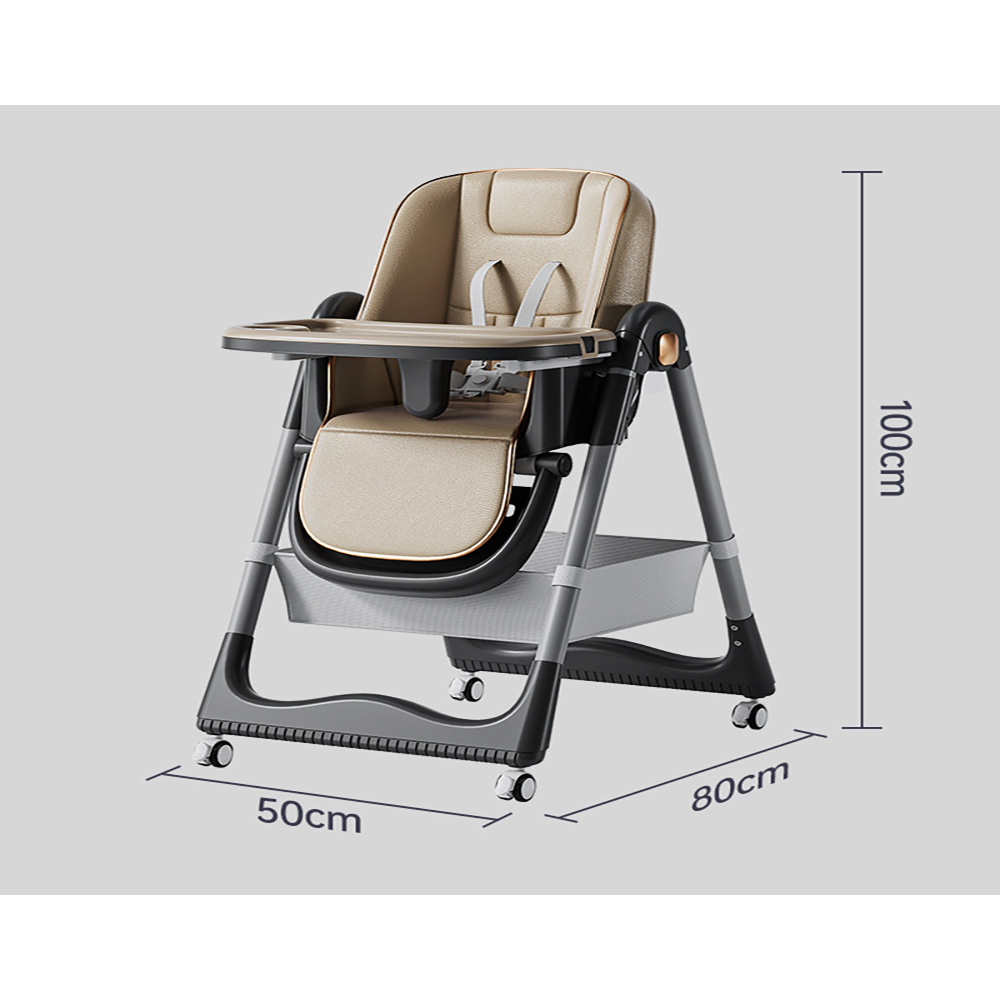 Silla de comedor elevada para bebé, silla de comedor plegable multifuncional para niños, cómoda silla de comedor para comer para bebé, sillón reclinable para bebé