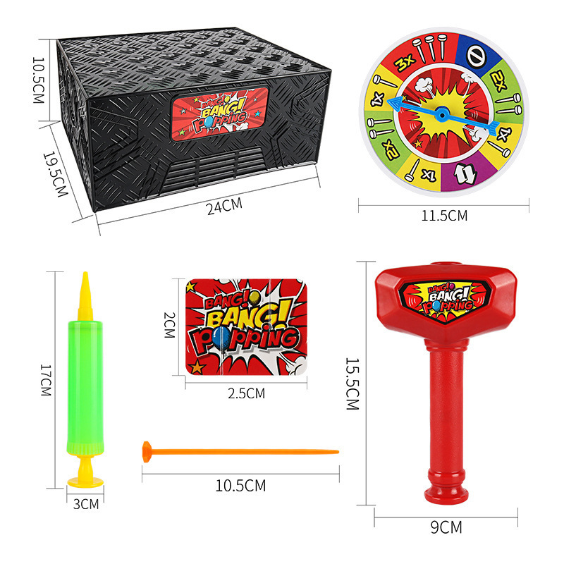 Grappige Hamer Ballon Ontploffingsdoos Bordspel Speelgoed Voor Kindervriend Party Game Juego Opgewonden Verjaardagscadeau Desktop Ballonspel Speelgoed
