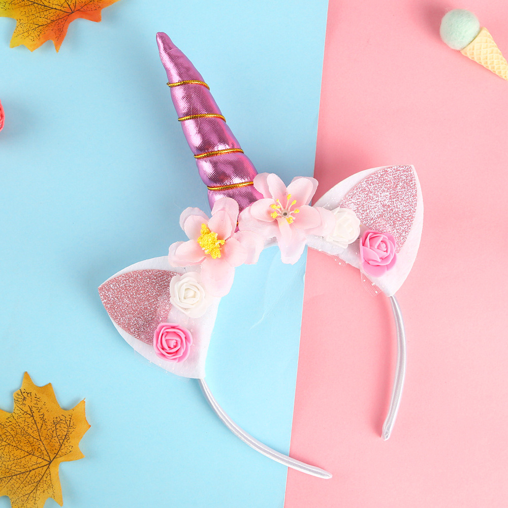 Diadema de unicornio para niños, hebilla para la cabeza para fiesta de Halloween, regalo de cumpleaños, accesorios para el cabello para bebés y niñas, diadema de unicornio