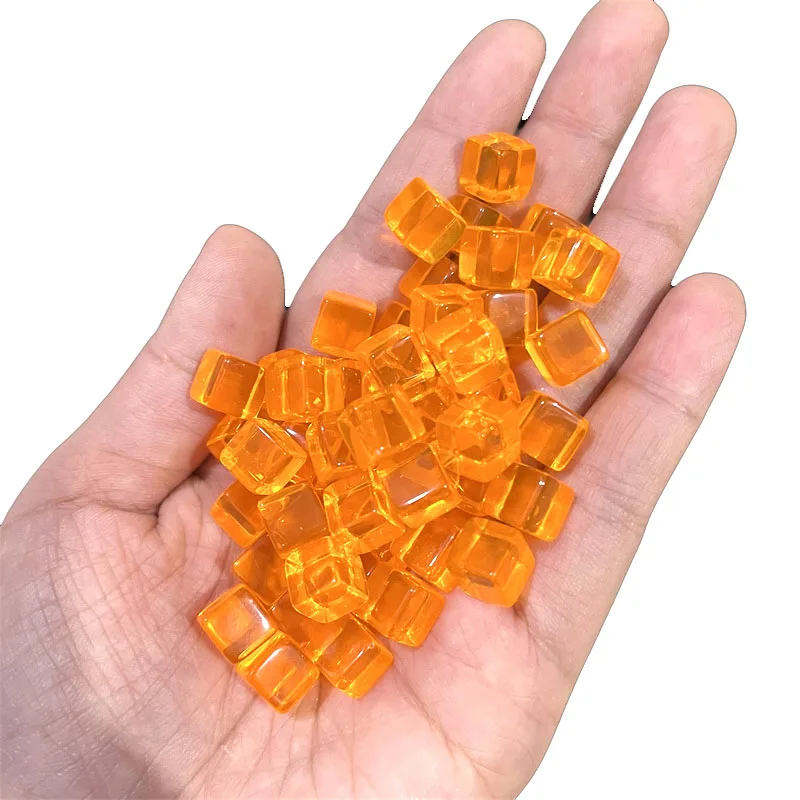 50pcs/set 8mm high quality clear Cube Dice Chess Pieces Token Square Corner Crystal Dice for Puzzle Game board game components