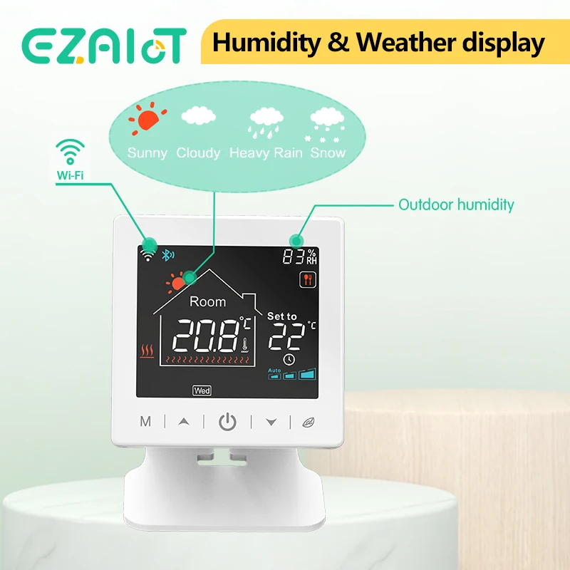 Termostato inalámbrico inteligente, controlador remoto de temperatura ambiente, programable, WiFi, Tuya, caldera de Gas, calefacción, RF, con Alexa y Google