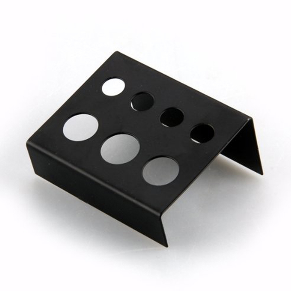 1/3 Uds. Cubierta rectangular de 7 agujeros de acero inoxidable negro, tazas de pigmento de tinta para tatuaje, soporte para tapa, contenedor de almacenamiento, accesorios