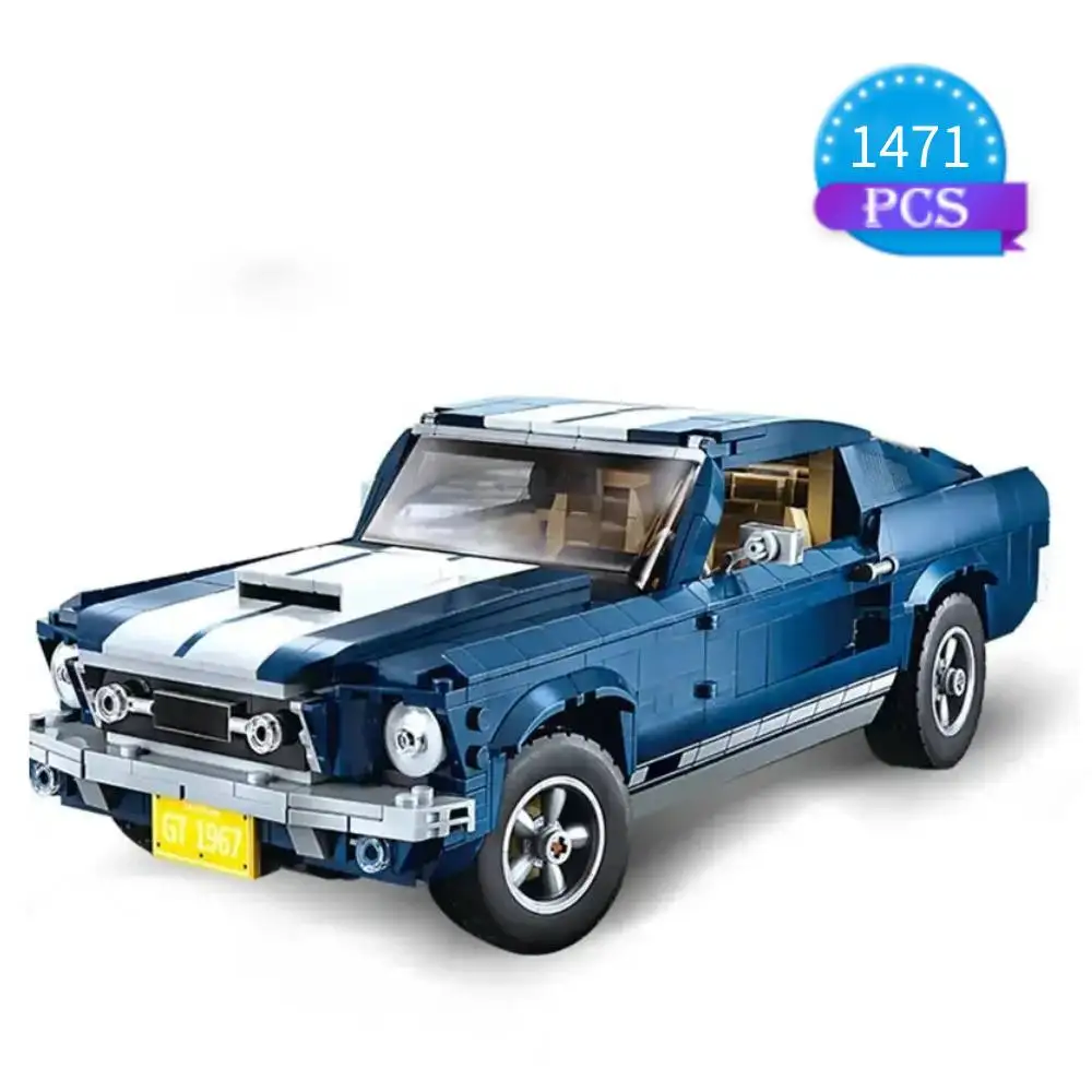 ใหม่ Ford Mustangs กีฬาแข่งรถใช้งานร่วมกับ Building Blocks อิฐ DIY ของเล่นสําหรับของขวัญเด็ก