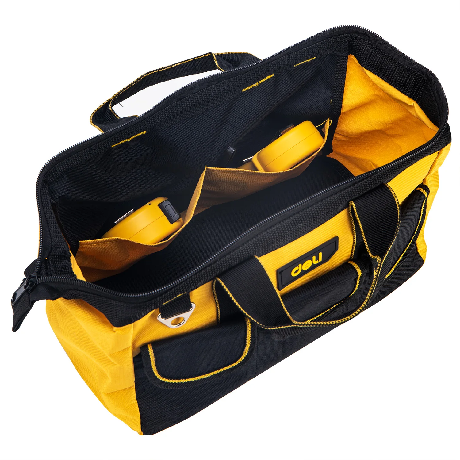 Deli Thickened Toolbox Toolbag Oxford Cloth Empty PP Plastic Storage Box Multifunctional Maintenance Tool Box Household