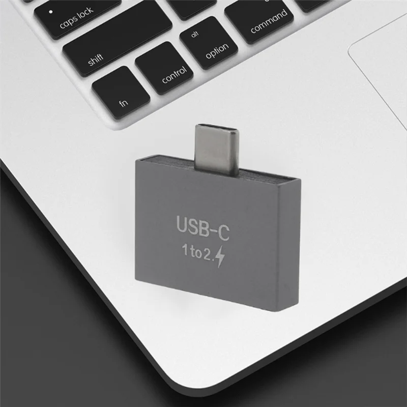 Mais novo usb c macho para duplo usb c fêmea divisor conversor adaptador conector de extensão para usb c pd carregador pc portátil