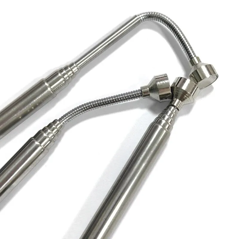 แบบพกพา Rotatable Silver Magnetic Pickup พร้อมปากกาแบบพับเก็บได้คลิปแม่เหล็กดูด Rod Hand Tool