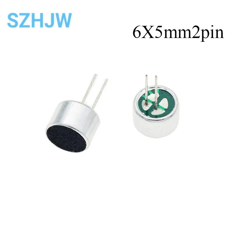 Micrófono eléctrico de condensador con 2 pines, 4,5x2,2mm, 6x2,2mm, 6x5mm, 9x7mm, 9x4,5mm, 52DB, 10 unids/lote por bolsa
