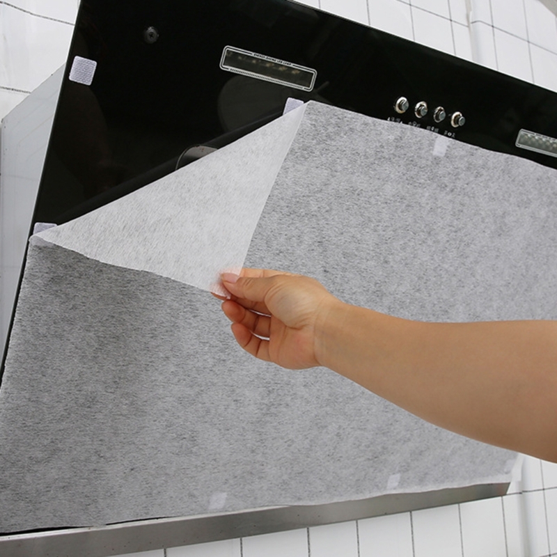 Paquete 12 hojas filtro desechables absorbentes, papel filtro cocina duradero y portátil, adecuado para campanas