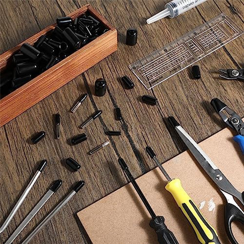 Newest 160Pcs Assorted Size Rubber End Caps, Flexible Screw Thread Protector Caps Round Vinyl Bolt Screw Cover Caps in 9 Size