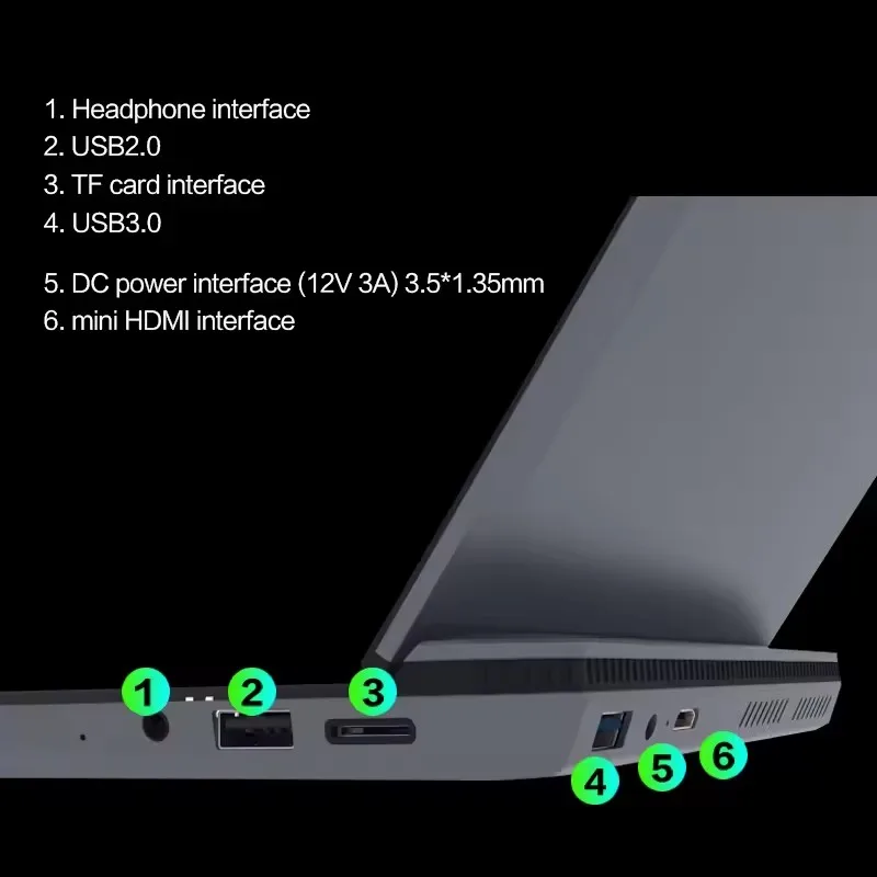 Topton Lüfterloser Mini-Taschen-Gaming-Laptop 7-Zoll-Touchscreen Alder Lake Intel N100 Ultrabook-Notebook 2,0 MP Netbook Windows 11