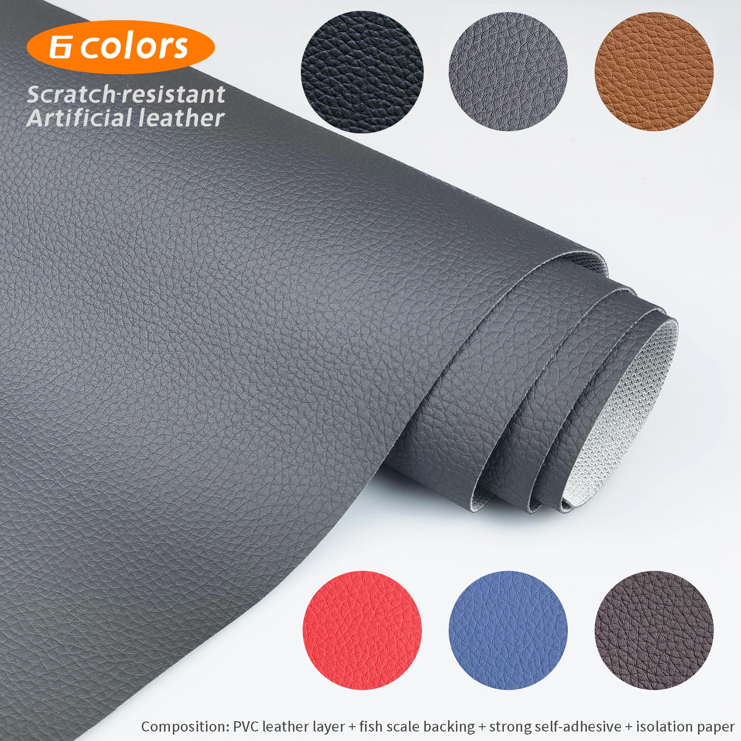 Couro artificial macio com adesivo autoadesivo, couro de PVC, sofás de reparação, mesas e cadeiras, artesanato DIY, 0,9mm