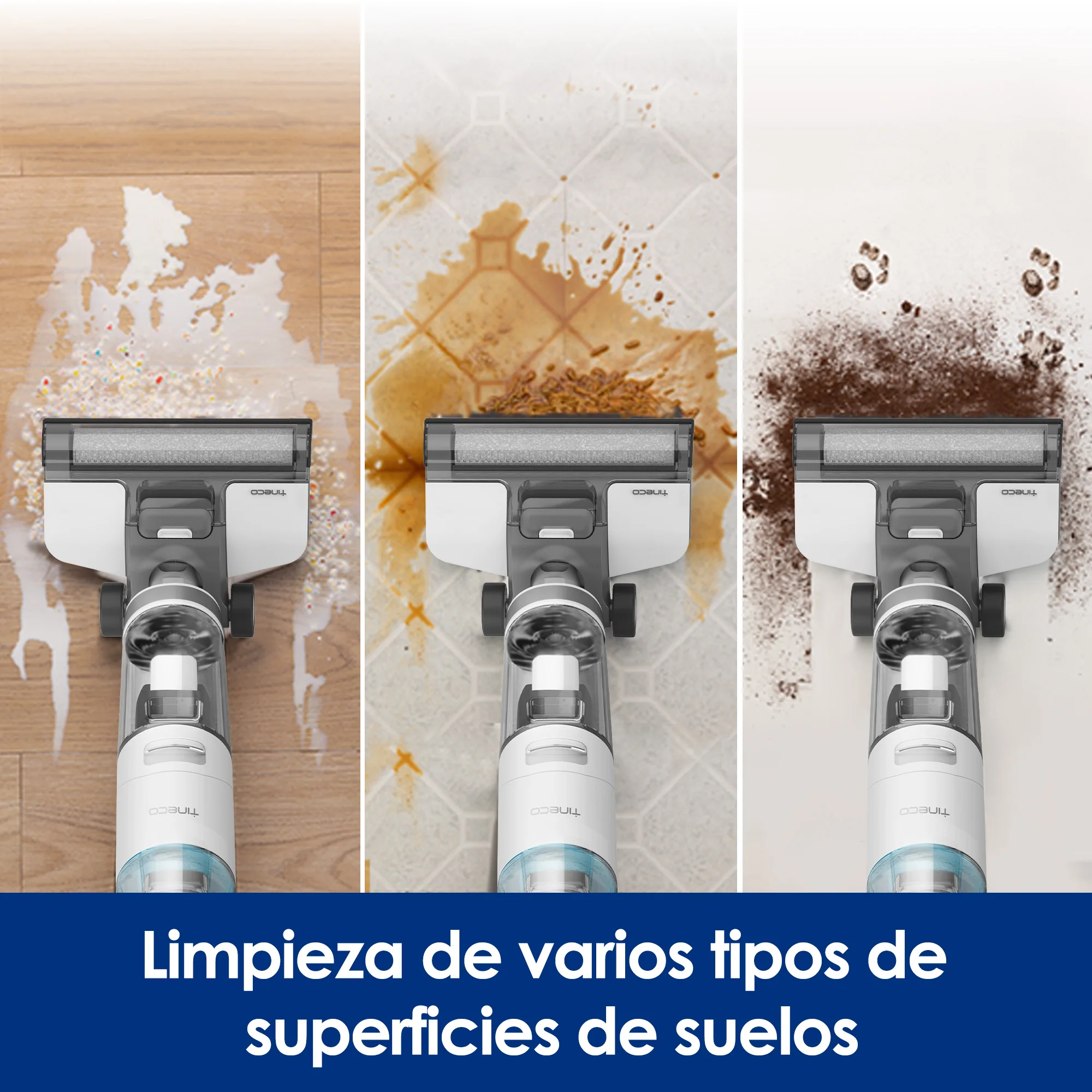 Tineco Aspiradora en seco y húmedo iFloor 3 Breeze Plus Limpiadora y fregona de Pisos inalámbrica Liviana, Limpia Tus Pisos Duros en un Solo Paso