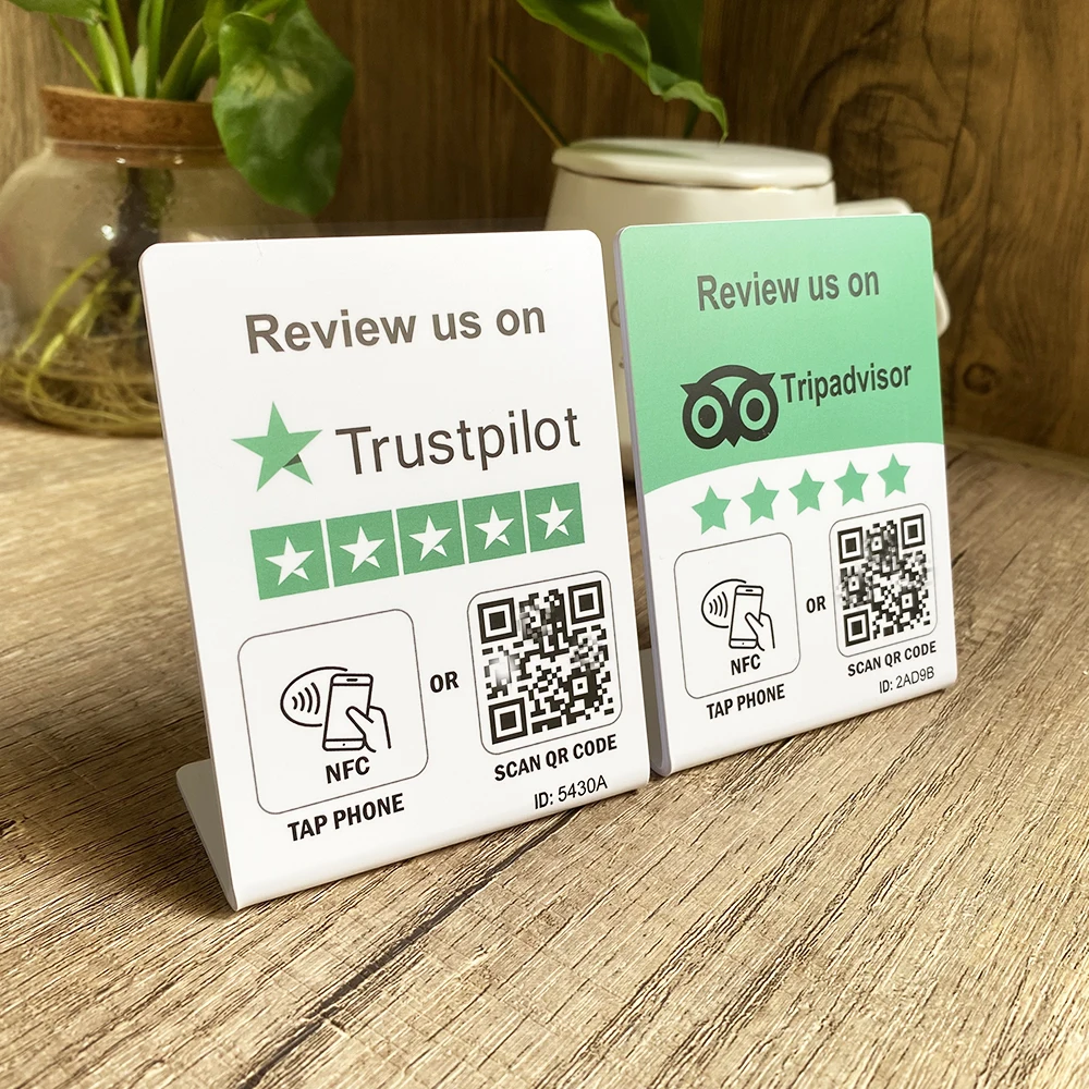 Trustpilot Tripadvisor Подставка для обзора Google Review Стол станции NFC Кронштейн марки QR Scan