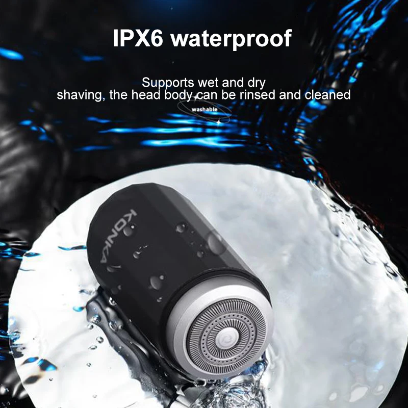 มินิแบบพกพากันน้ําเครื่องโกนหนวดไฟฟ้า Type-C มีดโกนแบบชาร์จไฟได้ Strong ความเร็วสูง Long Endurance เหมาะสําหรับมีดโกนเปียกและแห้ง