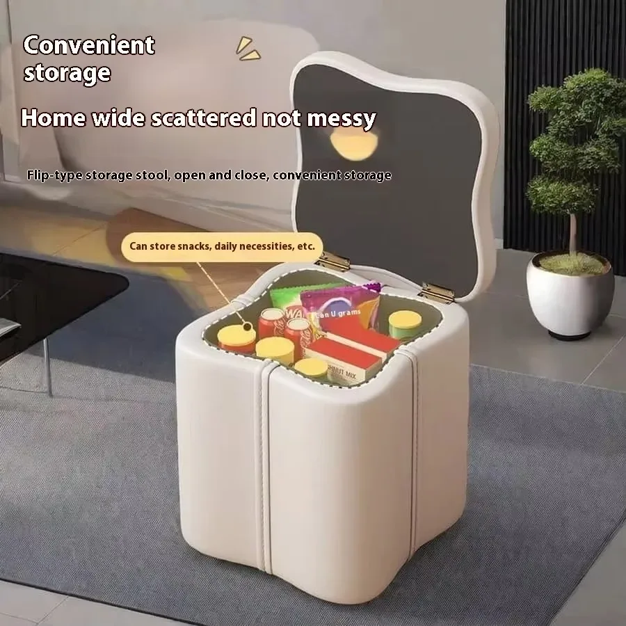 Taburetes de tocador, ropa de cuero sin brazos, sillas de entrada, taburetes de almacenamiento, reposapiés para sala de maquillaje, taburete de tocador para sala de estar