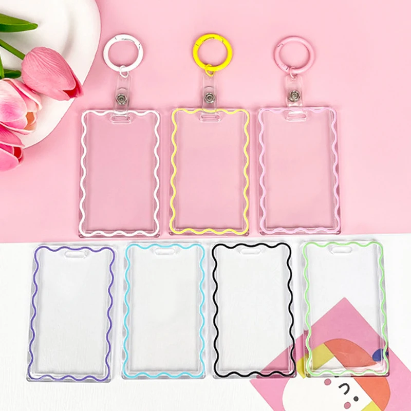 Ins Transparent Acrylic Photocard Holder Keychain Idol 3 Inch Card Holder Student Credit ID Bus Bank Card Sleeve Protective Case