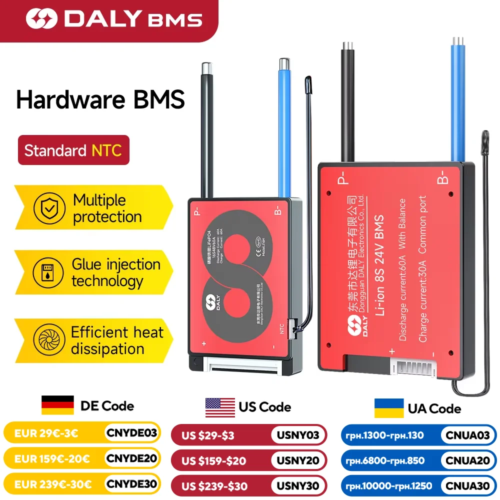 DALYBMS18650 BMS 10S 36V 13S 48V 20A 40A 60A Pin Li-ion Với Cân Bằng Thấp Nhiệt Độ Cao cắt Bảo Vệ Ebike Escooter