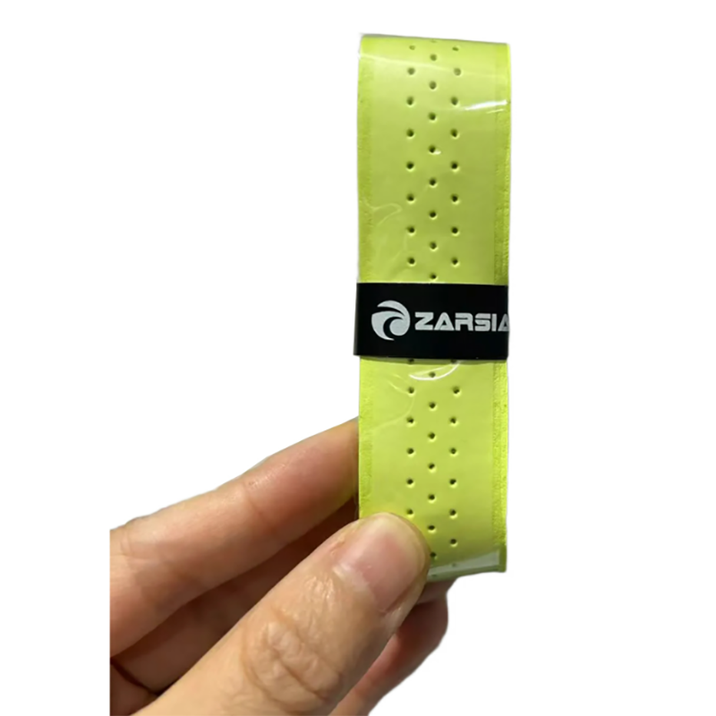 Nova zasia perfurada couro do plutônio sweatband tênis badminton raquete overgrip resistente ao desgaste antiderrapante 2/4 pçs