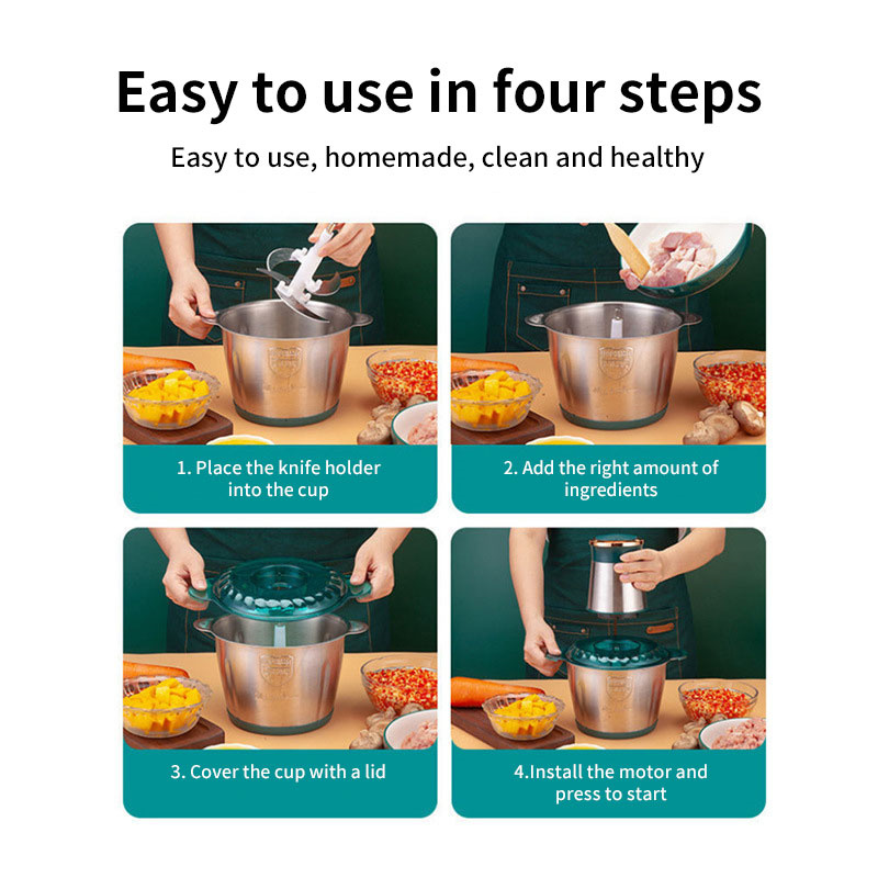 2l Vleesmolen Thuis Roken Machine Multi-Functionele Roestvrij Staal Elektrisch Vlees Dun Vlees Vlees Klein Slank