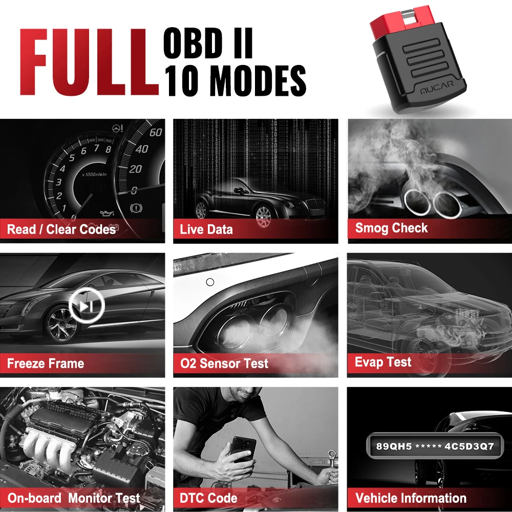 MUCAR BT200-herramientas de diagnóstico automotriz, escáner Obd 2, Bluetooth, Wifi, para todos los coches, probador Obd2, 15 reajustes de diagnóstico
