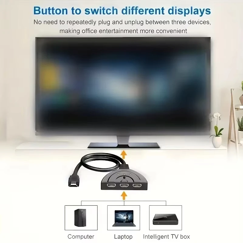 HDMI Switcher 3-in-1-out Integrated Switcher HD Monitor Divider Computer Screen Expander Port Distribution Line PS4 Game Console