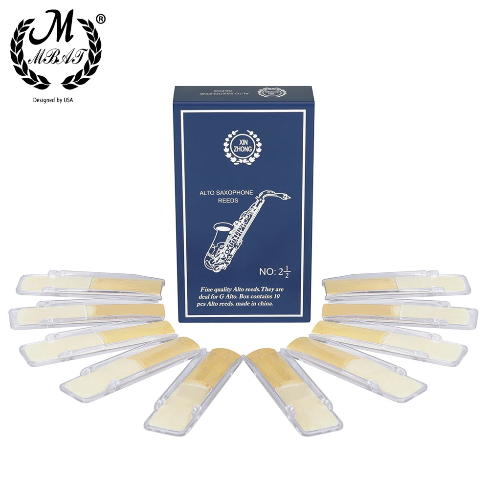 Lot d'anches de saxophone pour Clarinette, accessoire de calcul, vent, boîte bleue, soprano, alto, ténor, plat B, 10 pièces