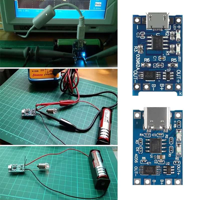 Aokin TP4056 + 보호 이중 기능 5V 1A 마이크로 USB 18650 리튬 배터리 충전 보드 충전기 모듈