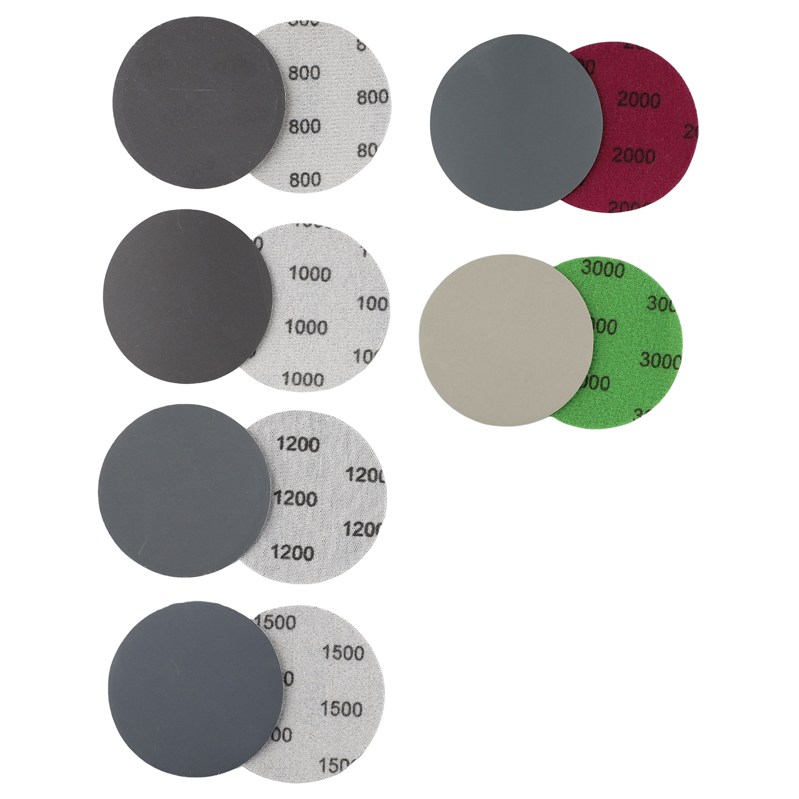 30pcs 3" Round Sandpaper Hook&Loop Wet/Dry 800 1000 1200 1500  3000 Grit Sanding Discs Abrasive Tools For Wood Metal Polishing