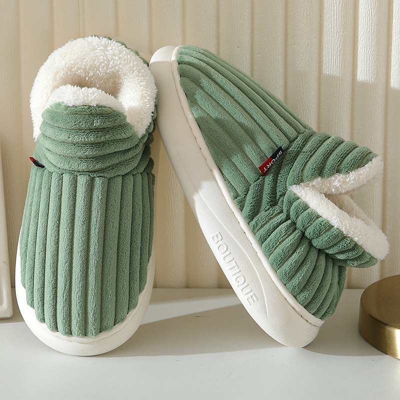 Evshine ผู้หญิงรองเท้าแตะ Plush ผู้ชายฤดูหนาว Furry แฟชั่นข้อเท้าอุ่น Plush COZY สไลด์สําหรับบ้านในร่ม Soft Sole รองเท้าผ้าฝ้าย